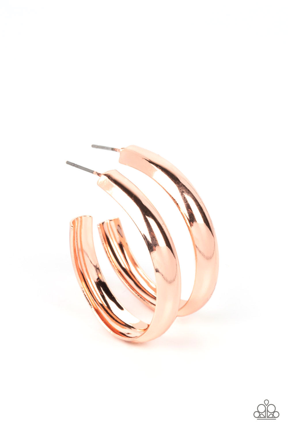 Champion Curves - Gold - Rose Gold 1 Inch Hoop Earring Paparazzi E1700