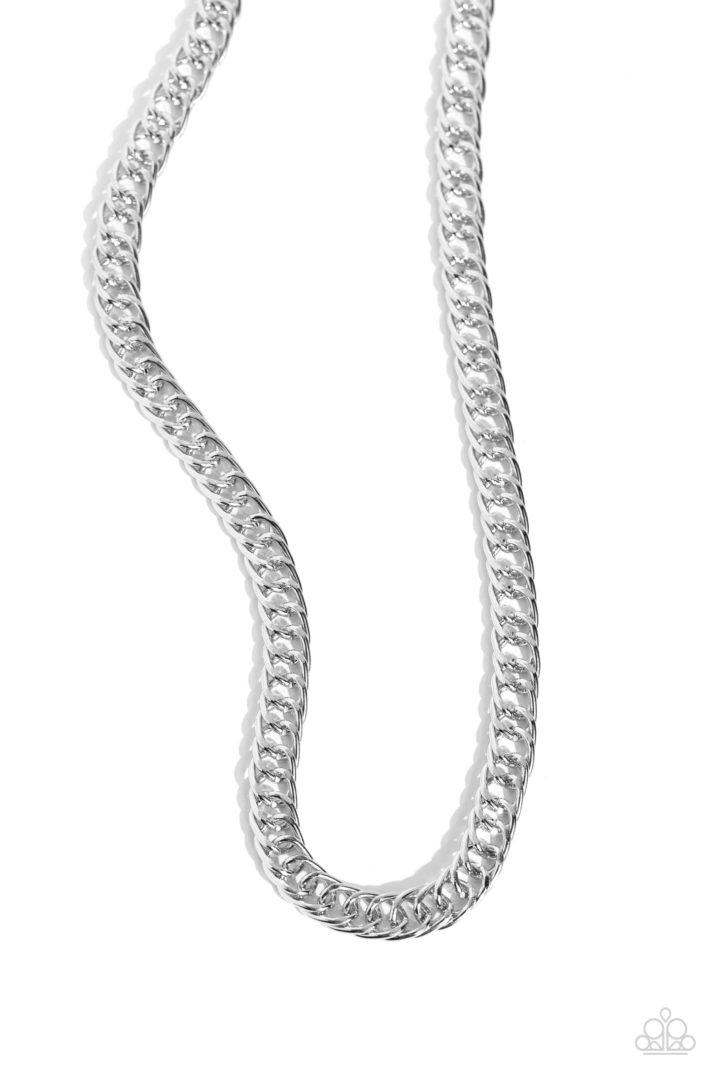 Pro League - Silver Oversized Link Urban Necklace Paparazzi N2075