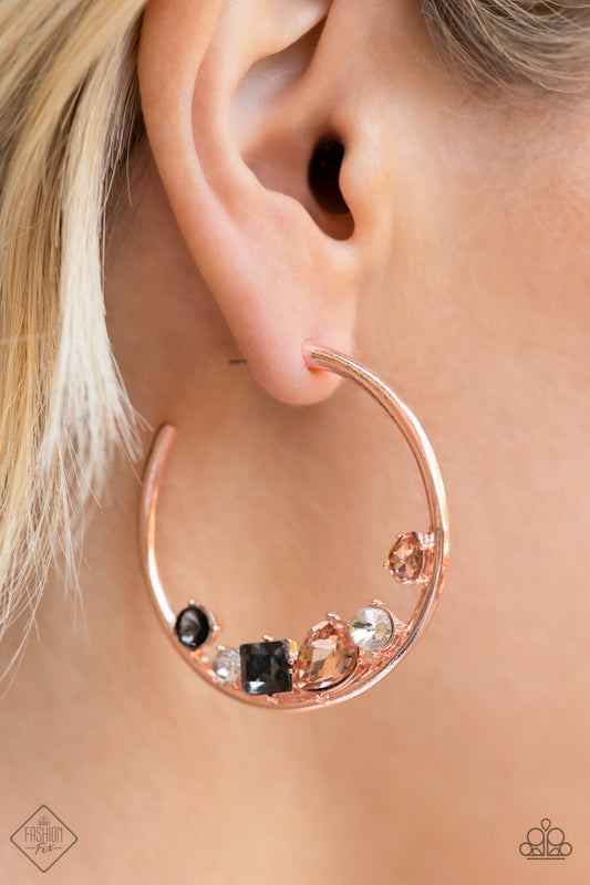 Attractive Allure - Rose Gold Hoop Earring Fashion Fix April 2022 Paparazzi E0628