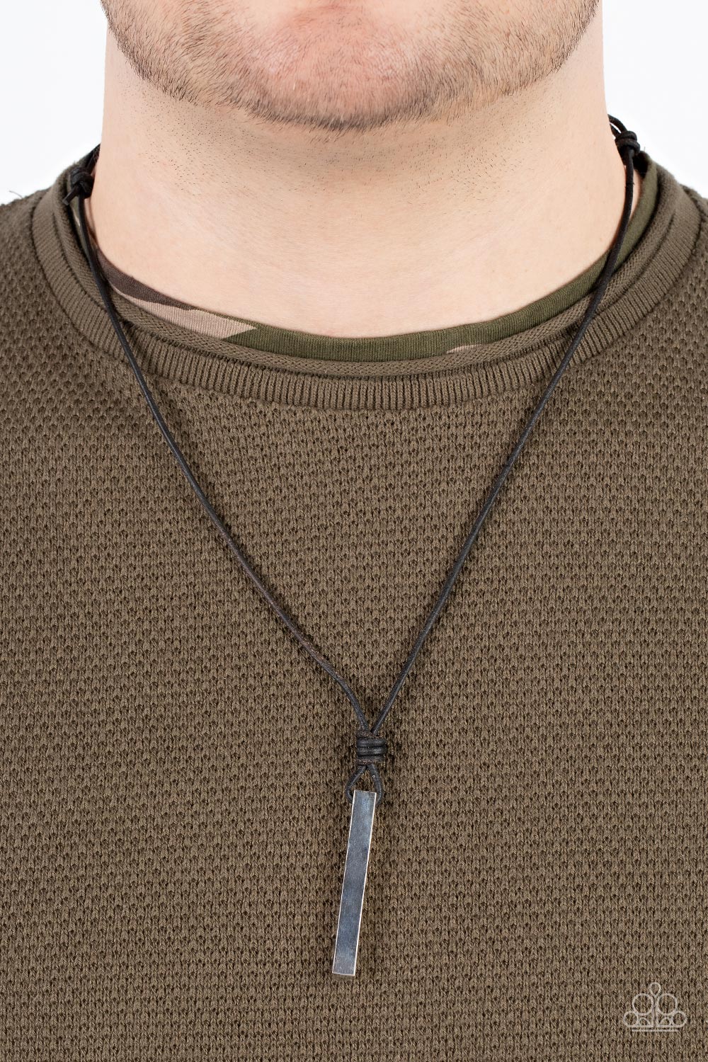 Mechanical Maintenance - Silver Pendant Black Suede Cord Urban Necklace Paparazzi N1105