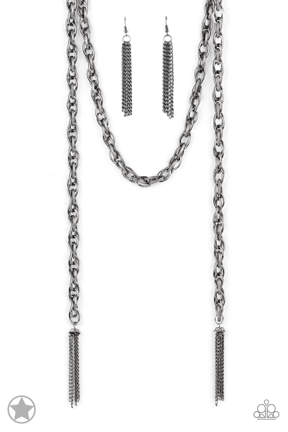 SCARFed for Attention Gunmetal Black Chain Blockbuster Necklace Paparazzi N0135