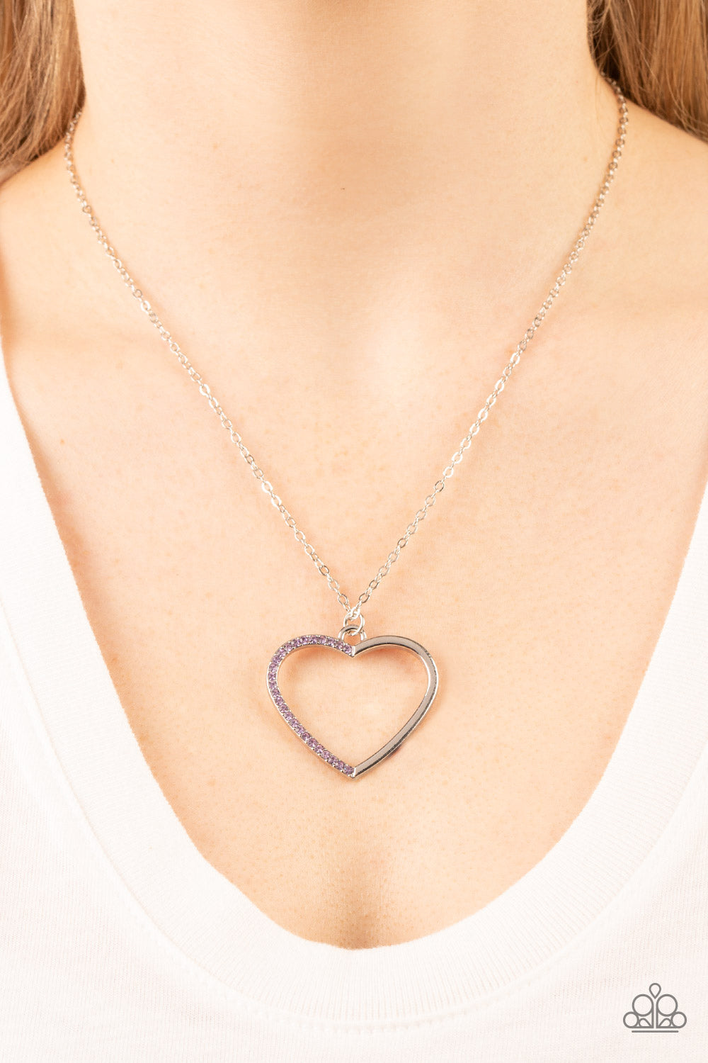 Love to Sparkle - Purple Rhinestone Heart Necklace Paparazzi N0905