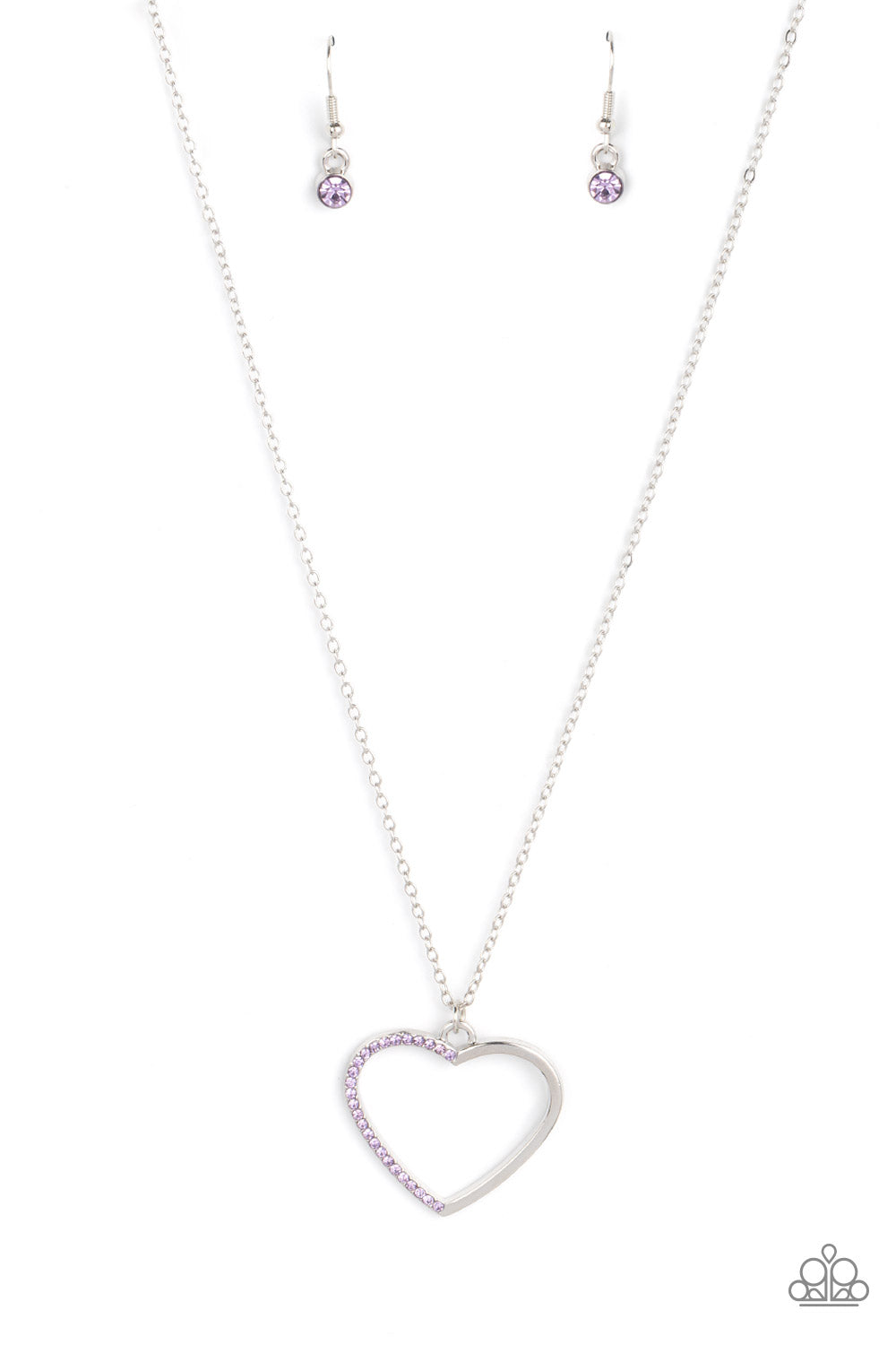 Love to Sparkle - Purple Rhinestone Heart Necklace Paparazzi N0905