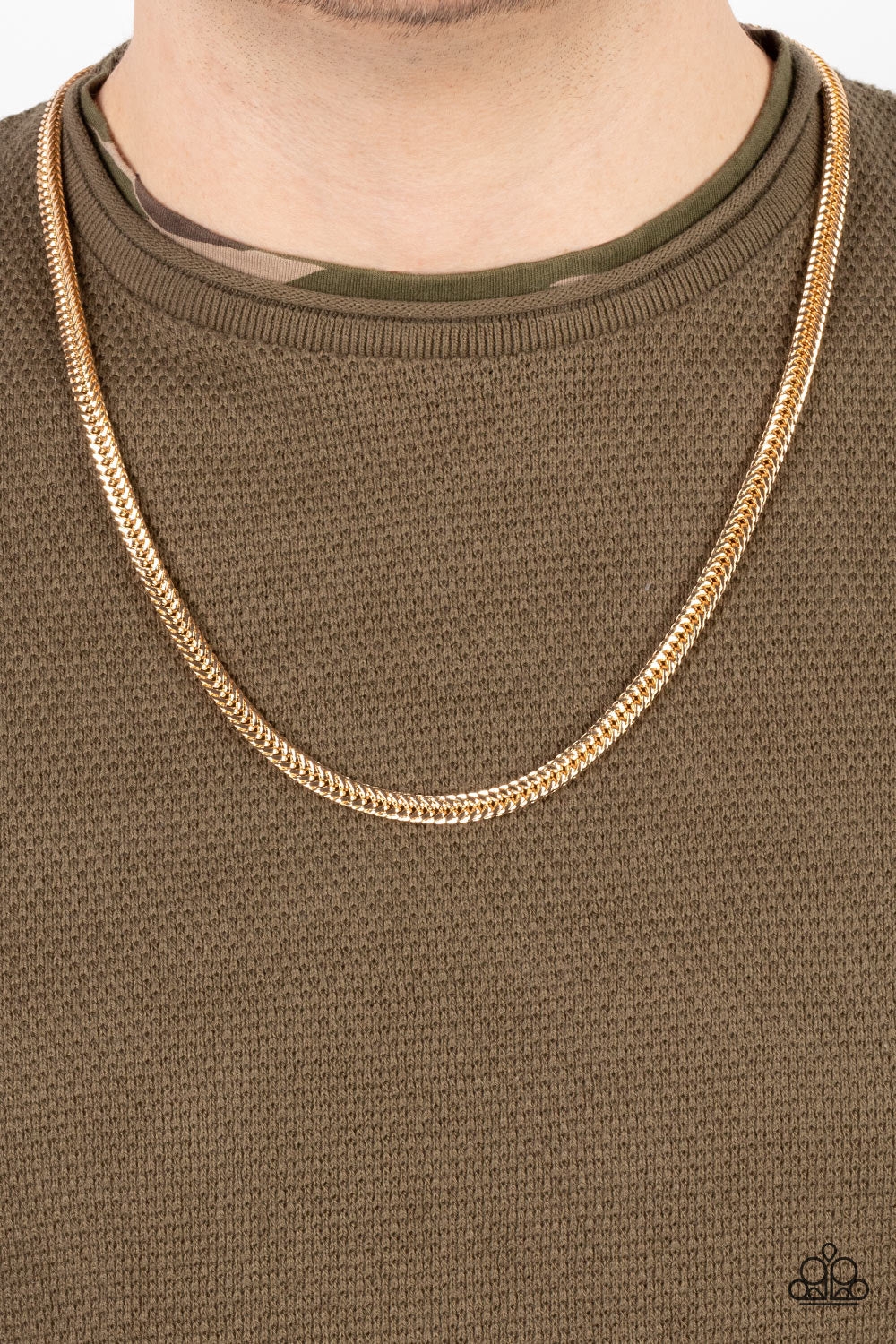 Downtown Defender - Gold Bold Urban Chain Necklace Paparazzi