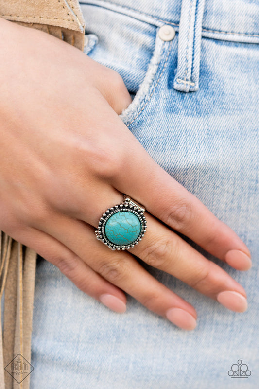 Mesa Mecca - Blue Stone Ring Santa Fe Style Fashion Fix Paparazzi June 2022 R0303