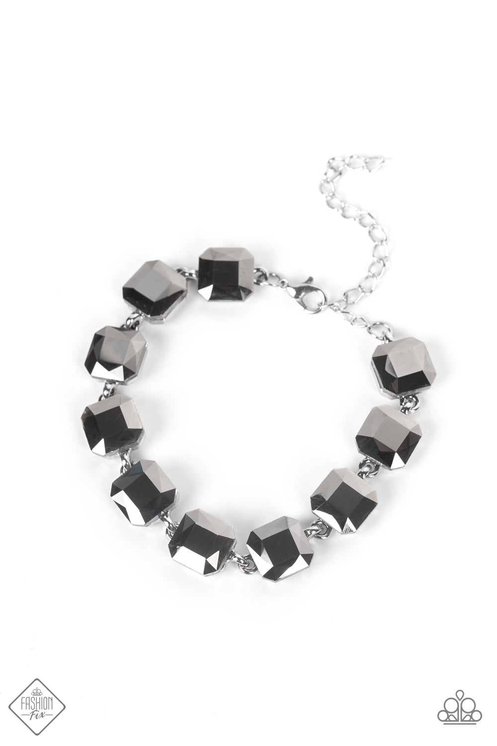 Mind-Blowing Bling - Silver Hematite Bracelet April 2022 Fashion Fix Paparazzi B0455