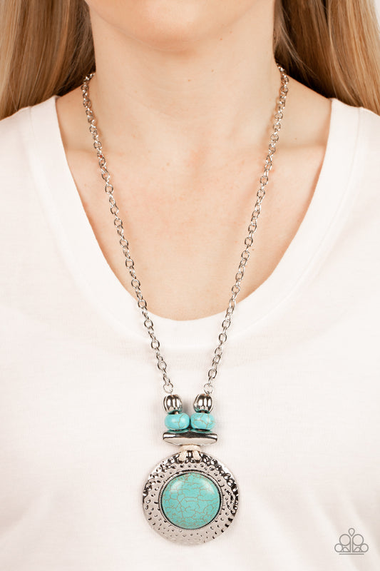 Archipelago Artisan - Blue Turquoise Stone Santa Fe Style Pendant Necklace Paparazzi N1086