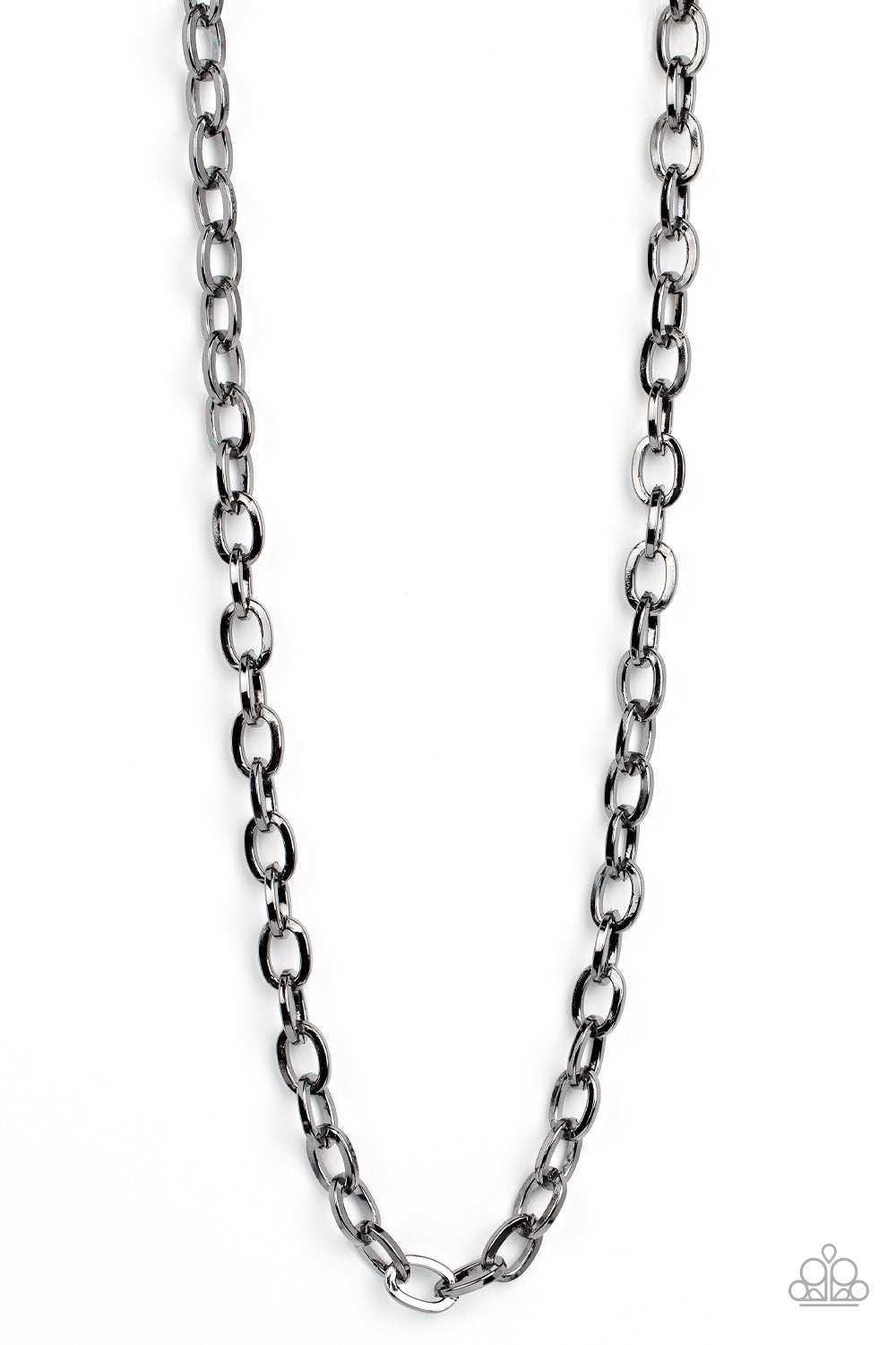 Player of the Year - Black Gunmetal Urban Chain Necklace Paparazzi N1159