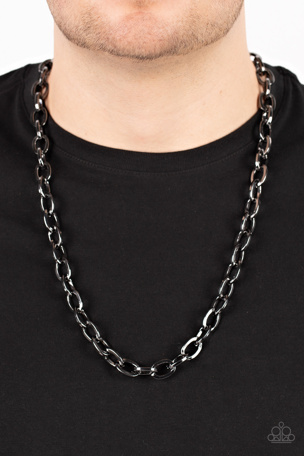 Player of the Year - Black Gunmetal Urban Chain Necklace Paparazzi N1159