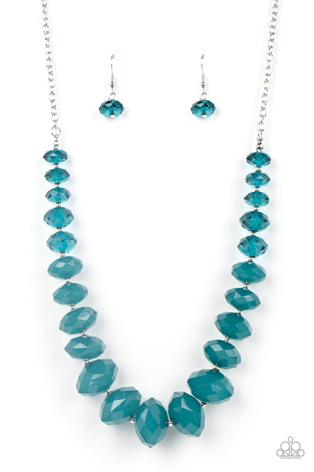 Happy-GLOW-Lucky - Blue Harbor Blue Crystal-Like Bead Necklace Paparazzi N0218