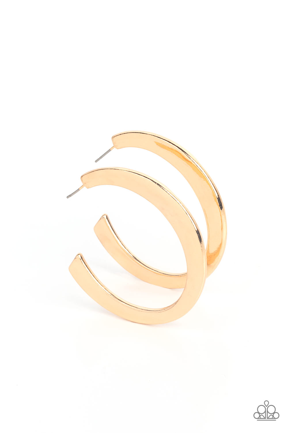 Learning Curve - Gold 1 3/4 Inch Hoop Earring Paparazzi E1131