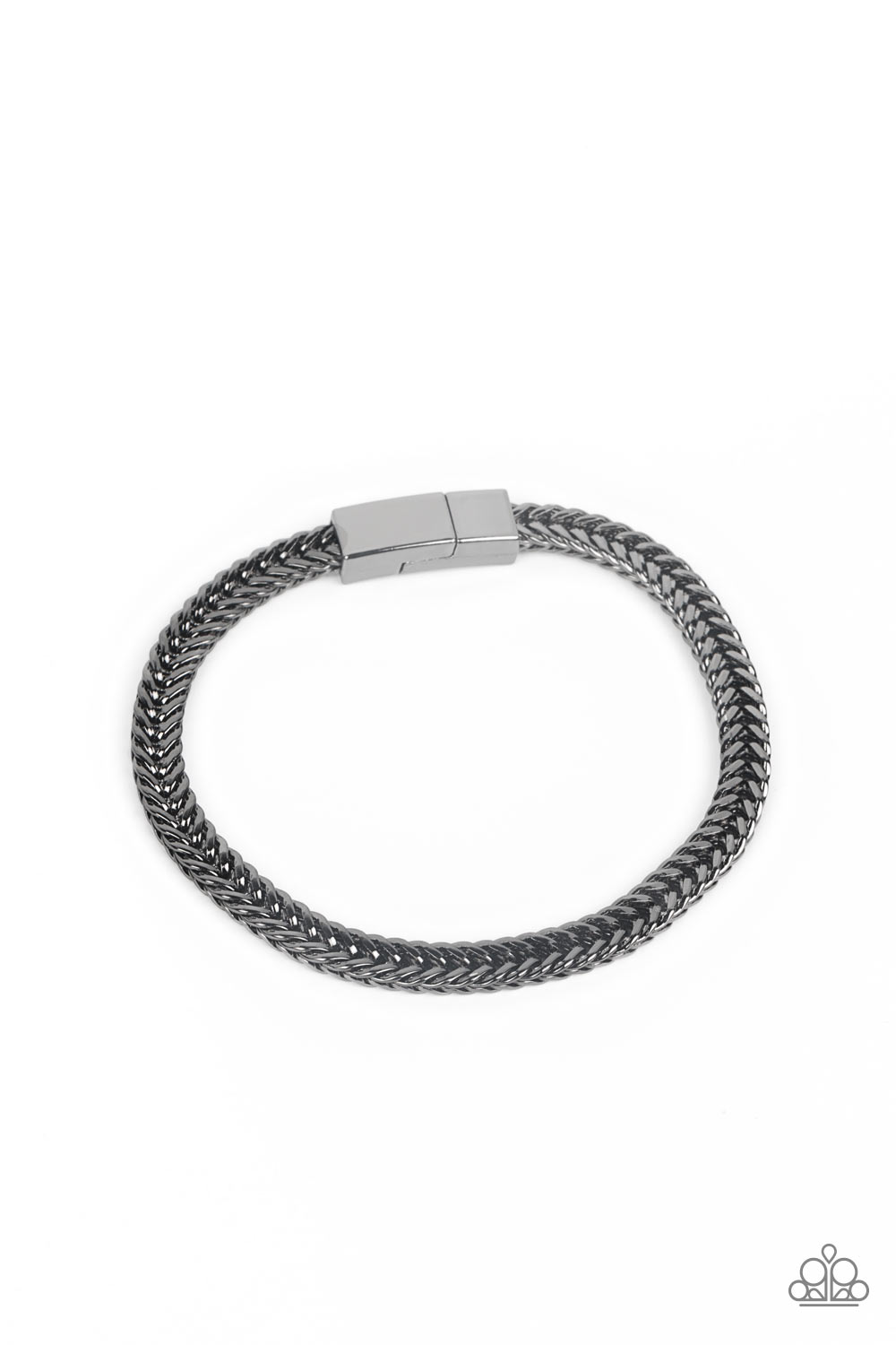 City Crusader - Black Gunmetal Chain Urban Magnetic Closure Bracelet B0898