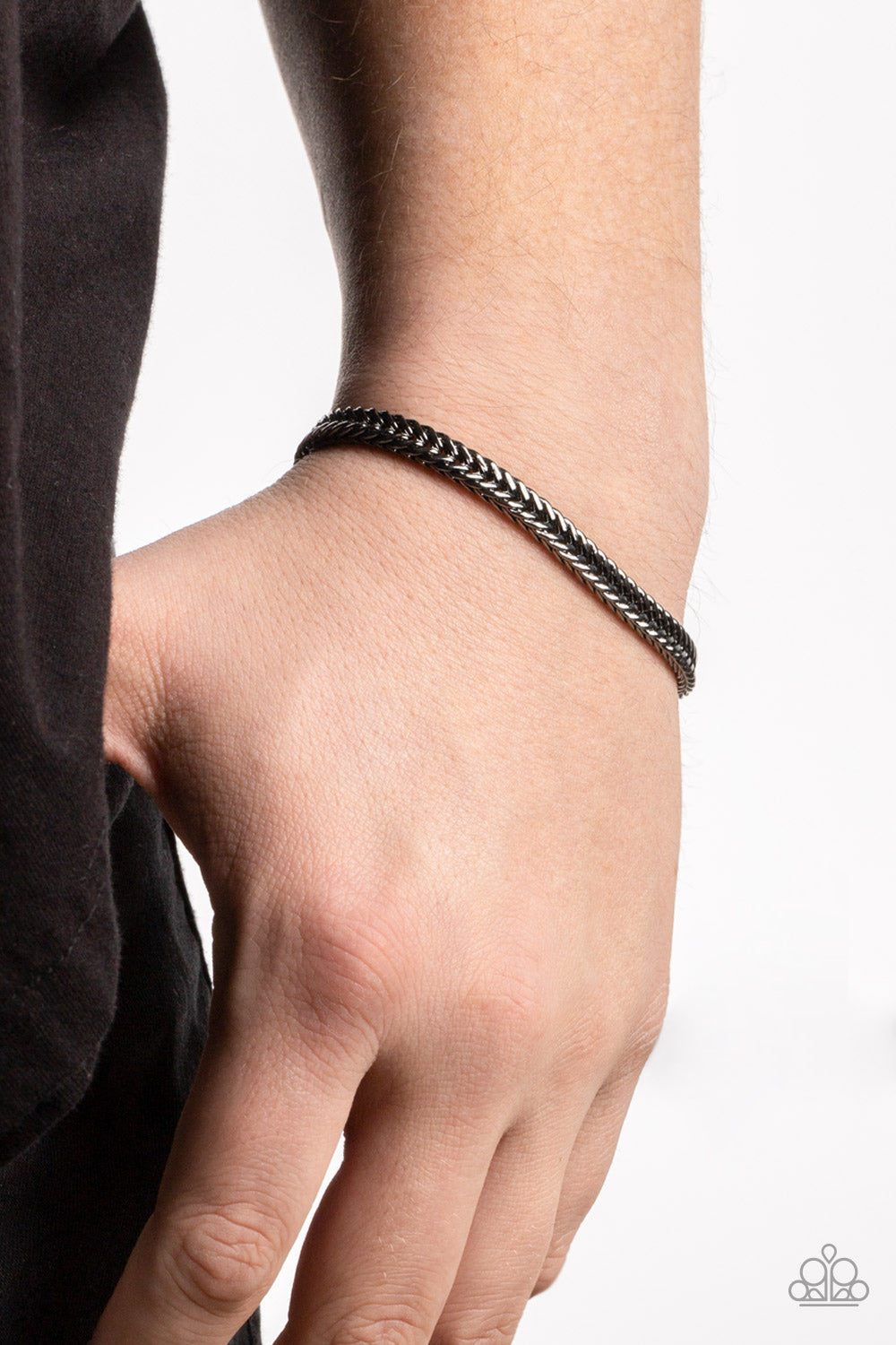 City Crusader - Black Gunmetal Chain Urban Magnetic Closure Bracelet B0898