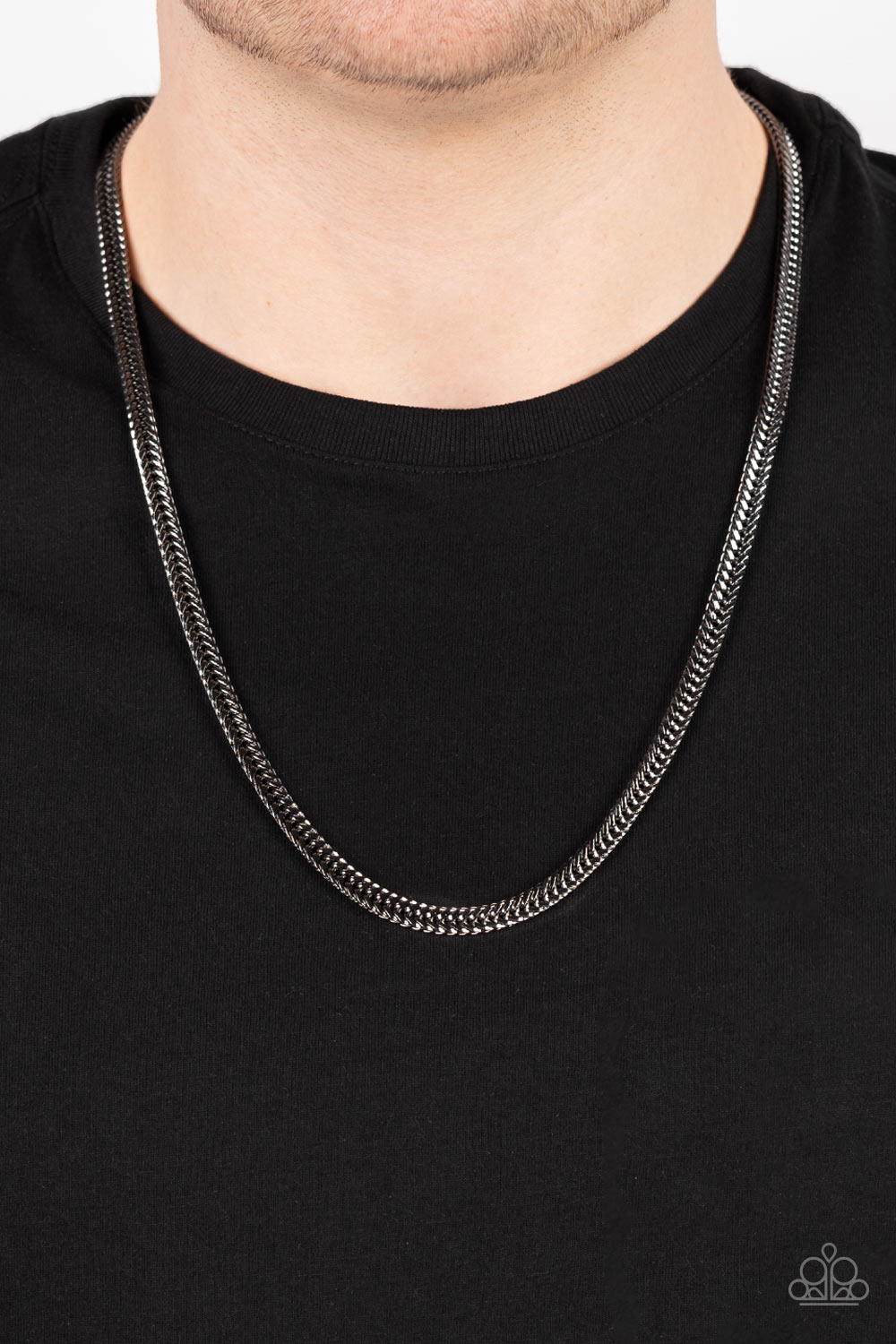 Downtown Defender - Black Gunmetal Chain Urban Necklace Paparazzi N1405