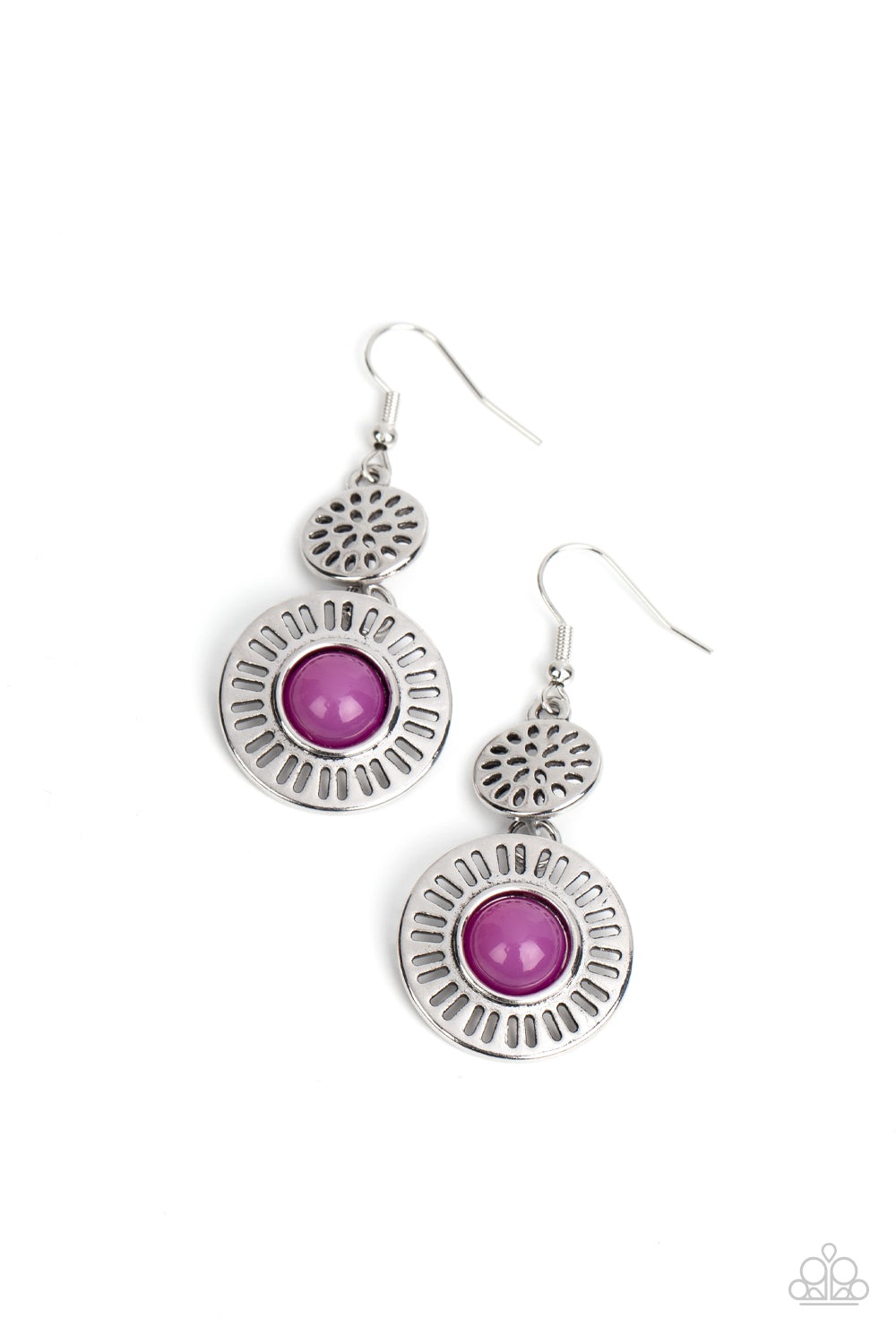 Ocean Orchard - Purple Dahlia Bead Earring Paparazzi E1037