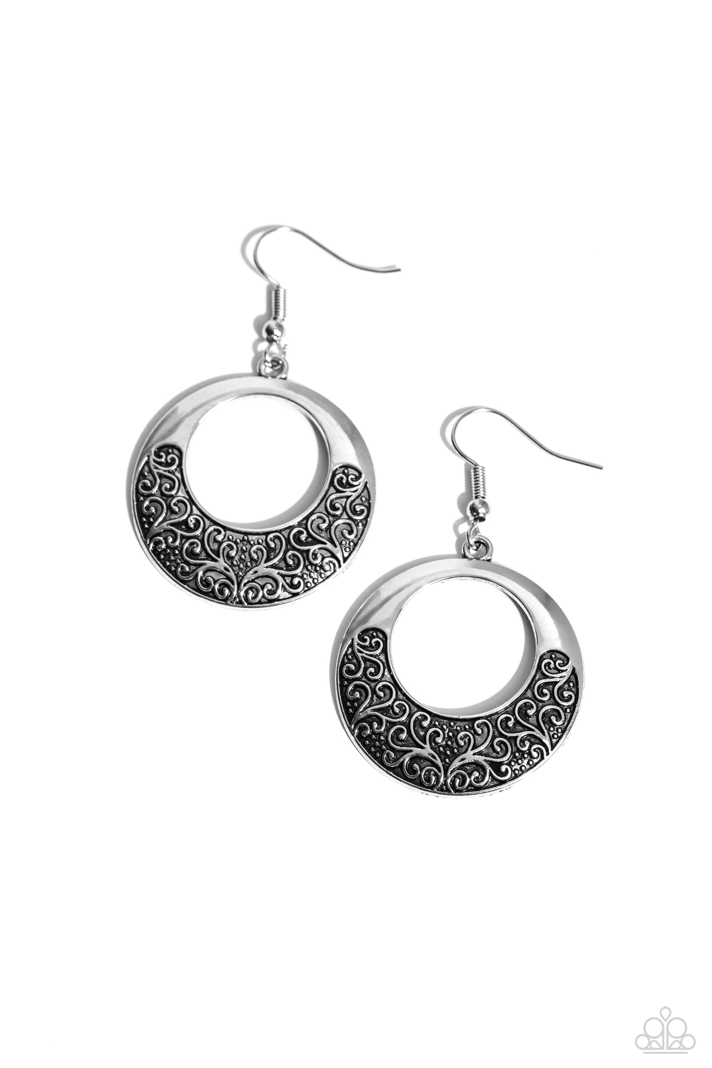 Secret Vineyards - Silver Vine Filigree Earring Paparazzi E1744