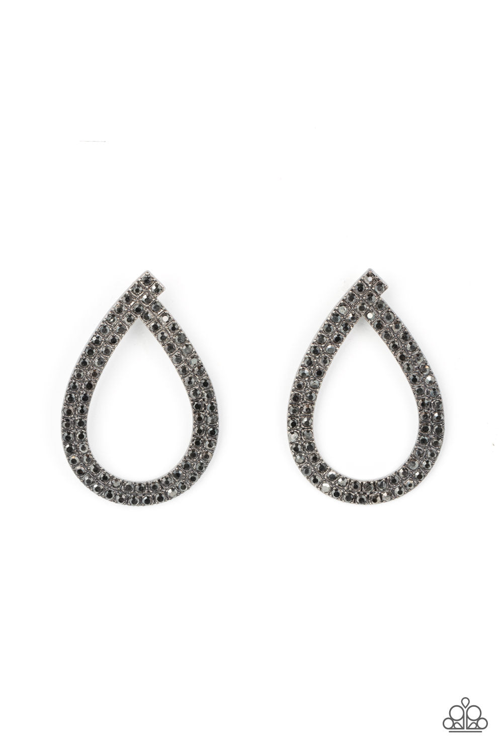 Diva Dust - Black Hematite Rhinestone Post Earring Paparazzi E1078