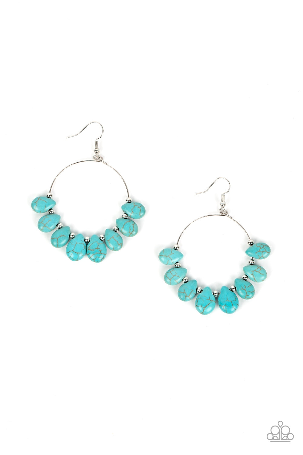 Canyon Quarry - Blue Stone Santa Fe Style Earring Paparazzi E1061