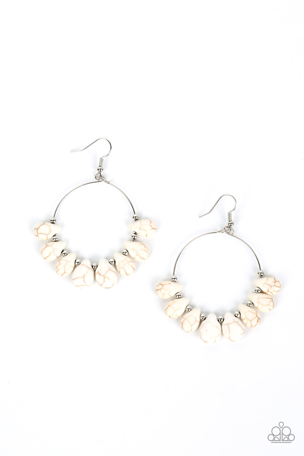 Canyon Quarry - White Stone Santa Fe Style Earring Paparazzi E1092