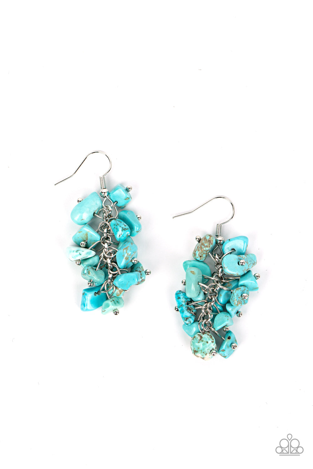 Pebble Palette - Blue Turquoise Pebble Santa Fe Style Earring Paparazzi E1336