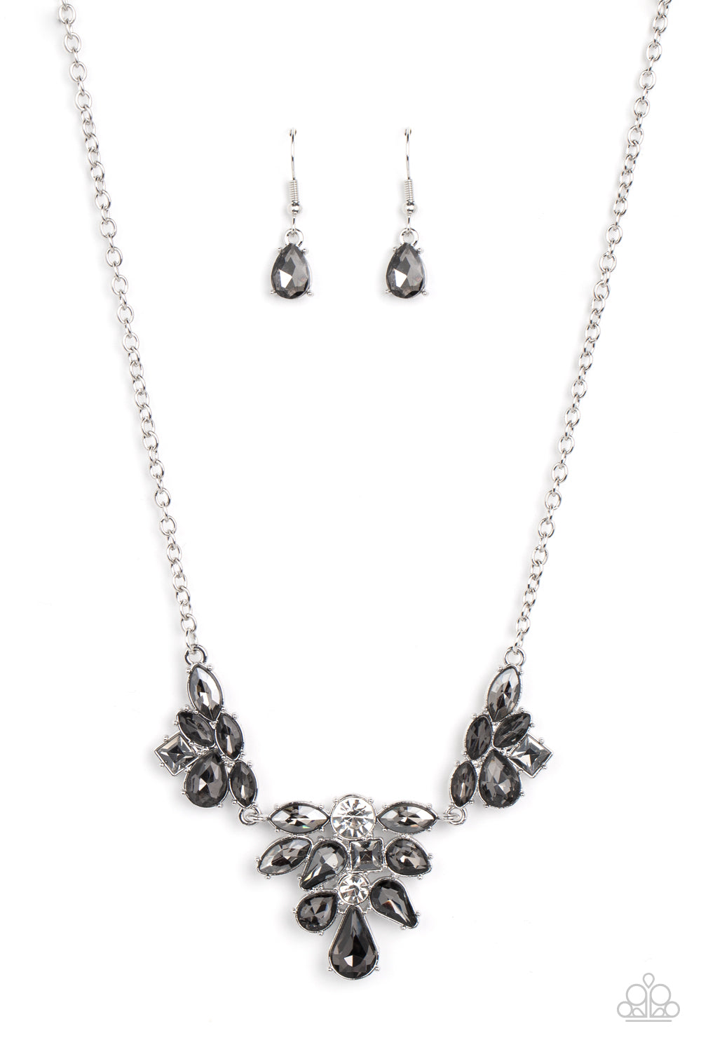 Completely Captivated - Silver Rhinestone Necklace Paparazzi N0938