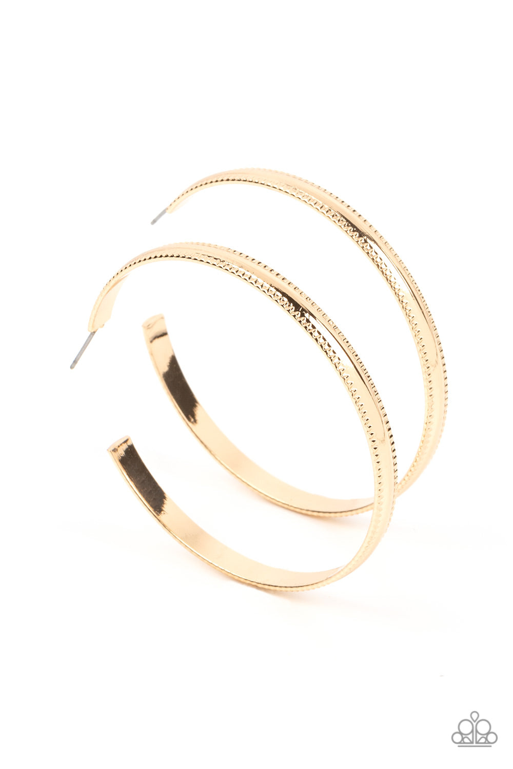 Monochromatic Magnetism - Gold 2 1/4 Inch Hoop Earring Paparazzi E1162