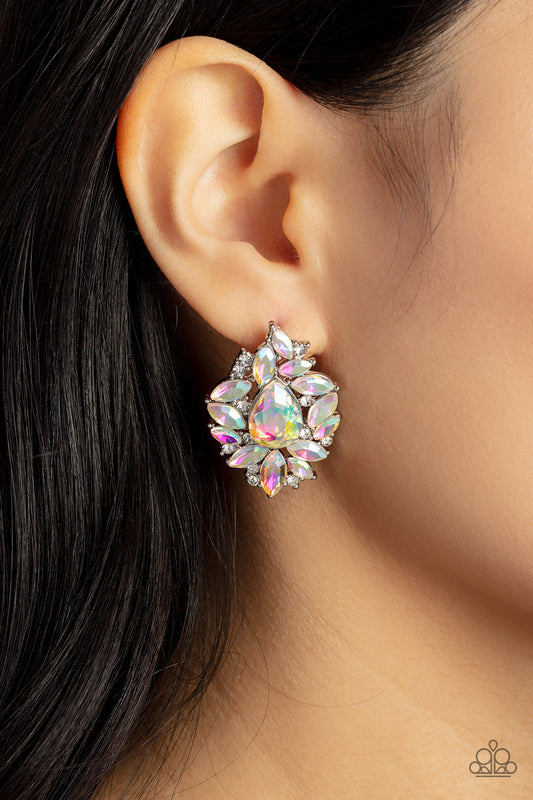 We All Scream for Ice QUEEN - Multi Iridescent Post Earring Paparazzi E1048