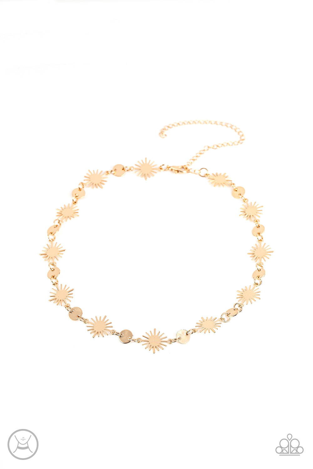 Astro Goddess - Gold Sunbursts Celestial Necklace Paparazzi N1130