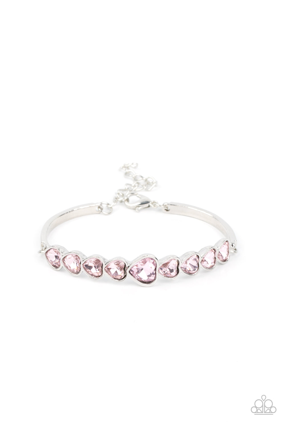 Lusty Luster - Pink Gossamer Heart Gem Bracelet Paparazzi B0993