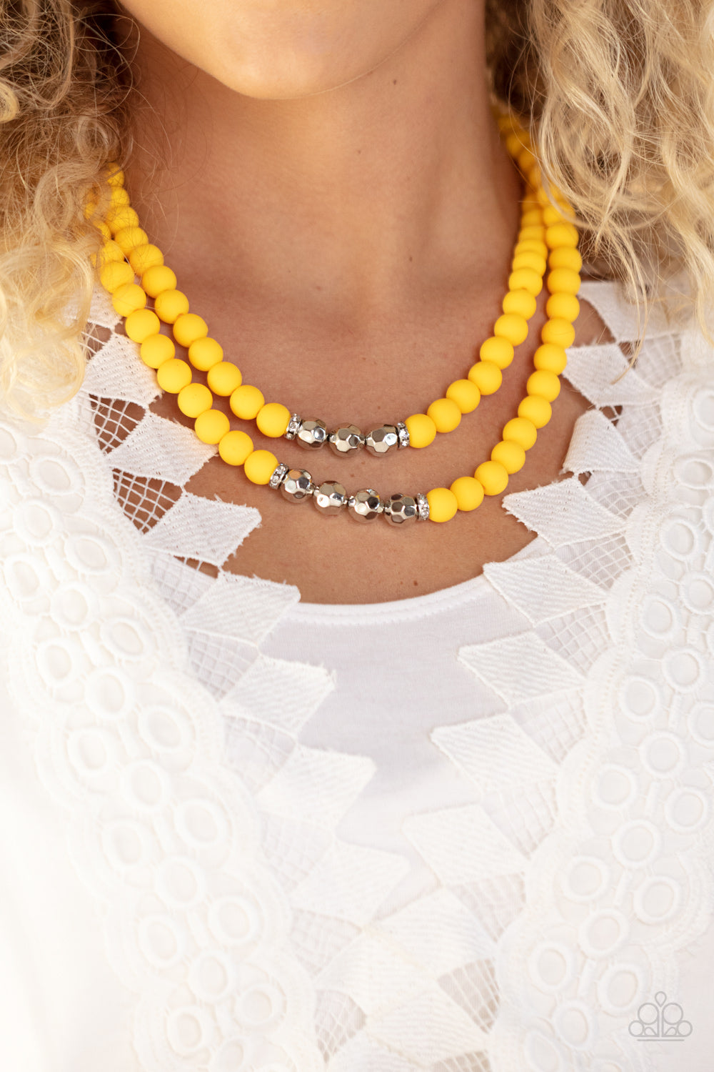 Summer Splash - Yellow Daffodil Multilayer Necklace Paparazzi N1951