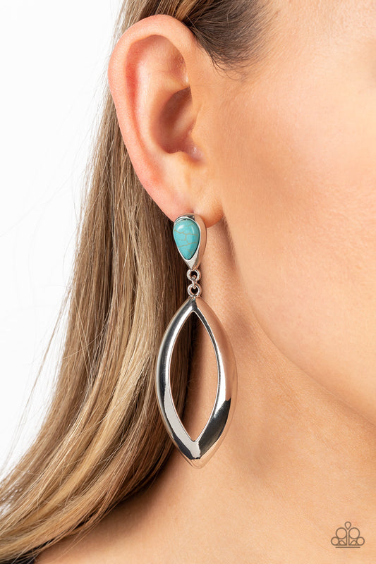 Artisan Anthem - Blue Stone Santa Fe Style Earring Paparazzi E0976