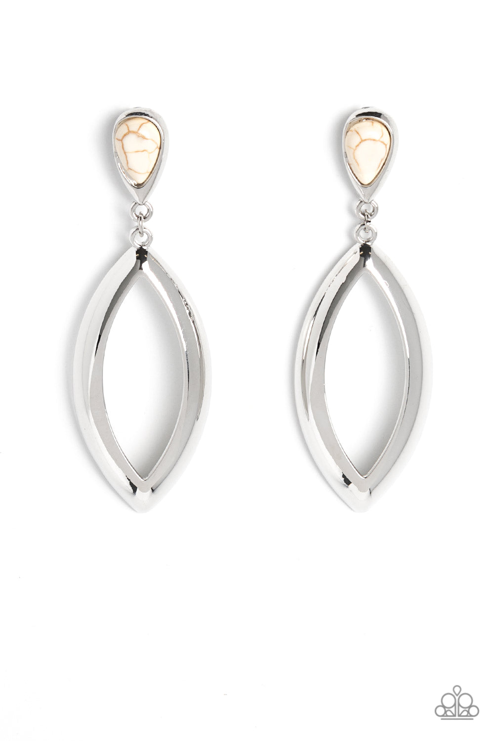 Artisan Anthem - White Stone Santa Fe Style Earring Paparazzi E1060