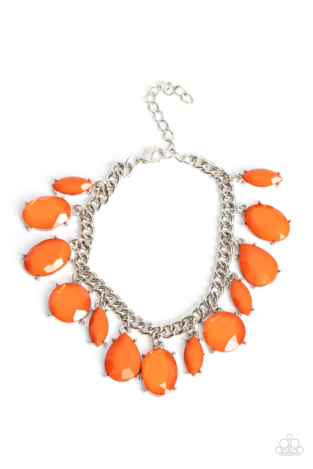 Serendipitous Shimmer - Orange Opaque & Translucent Bead Bracelet Paparazzi B1139