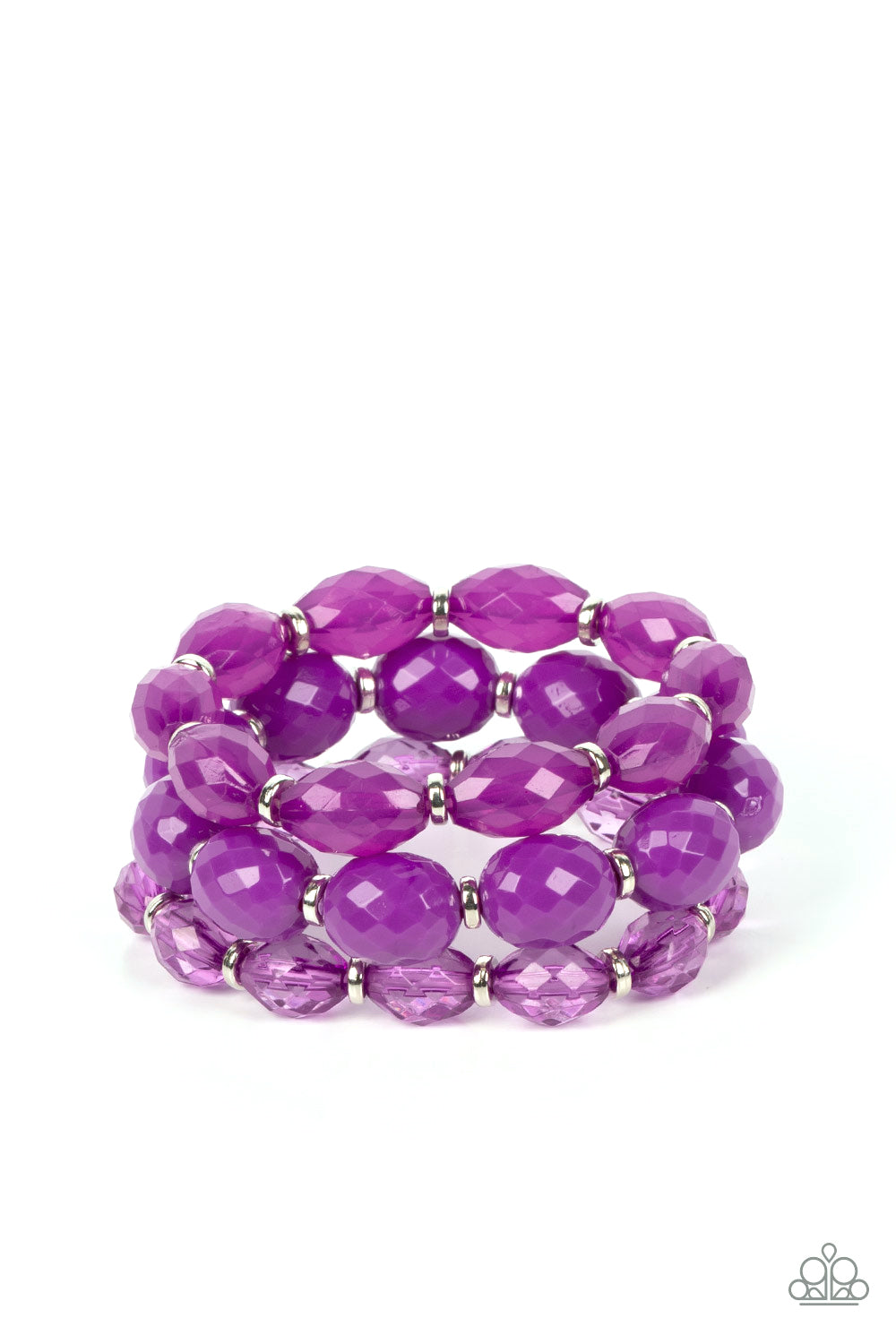 High Tide Hammock - Purple Dahlia Bead Stretch Bracelet Paparazzi B0777