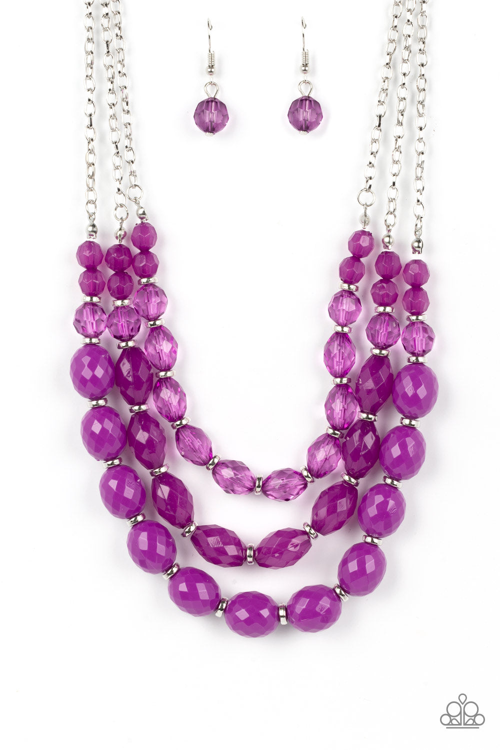 Tropical Hideaway - Purple Dahlia Bead Necklace Paparazzi N1360