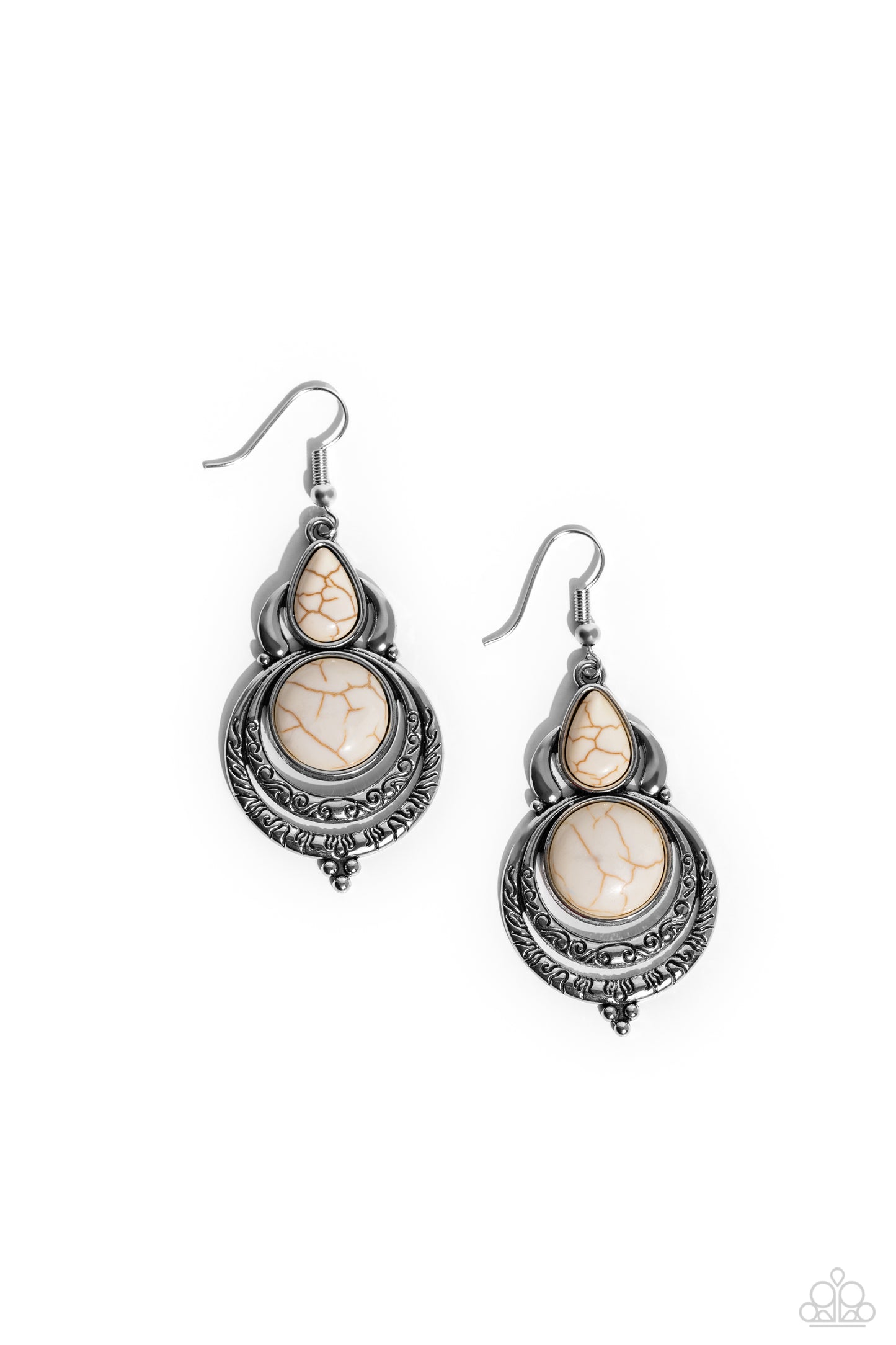 Sonoran Song - White Stone Silver Santa Fe Style Earring Paparazzi E1701