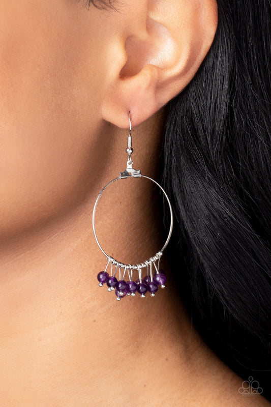 Free Your Soul - Purple Amethyst Stone Bead Earring Paparazzi E1586