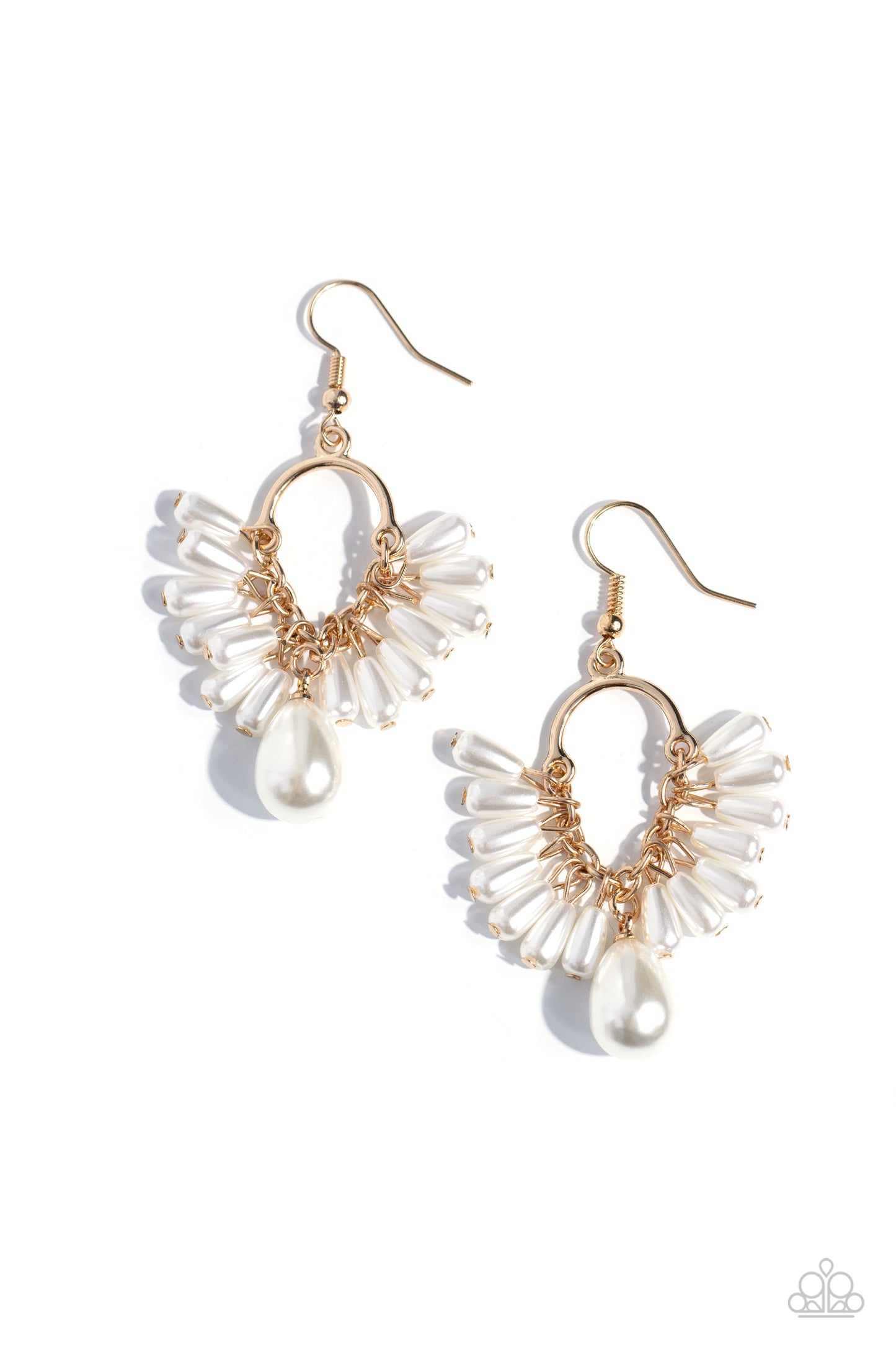 Ahoy There! - Gold & White Pearl Elegant Earring Paparazzi E2269