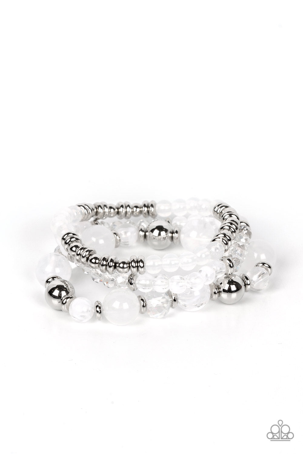 Shoreside Stroll - White Stretch Bracelet Paparazzi B0652