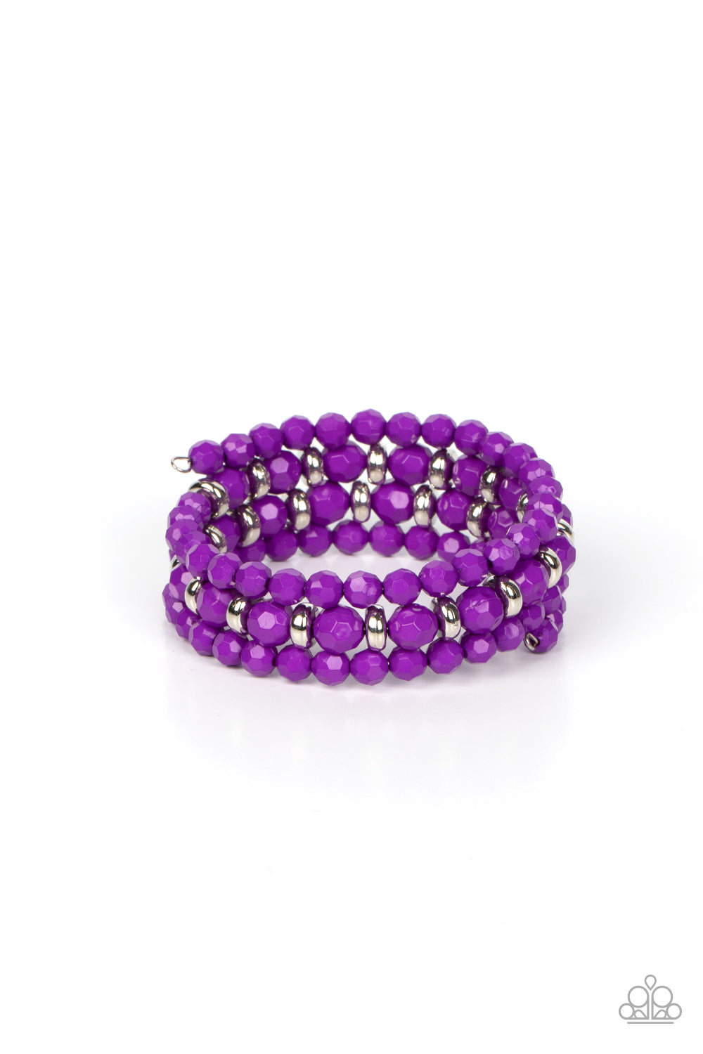 Its a Vibe - Purple Dahlia Bead Coil Bracelet Paparazzi B0651