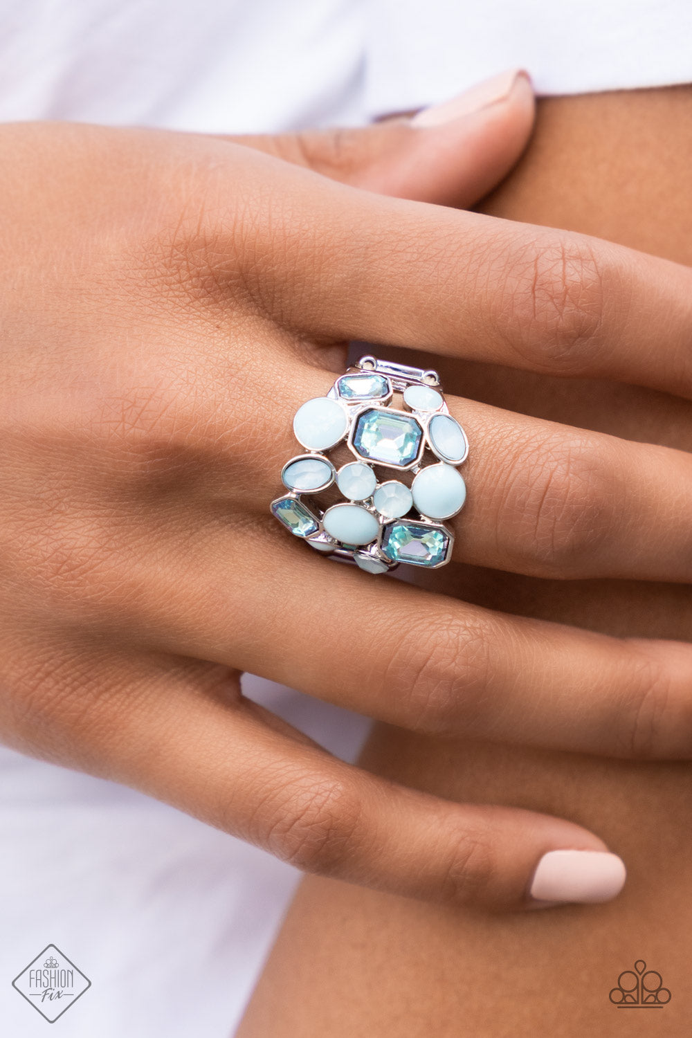 Multichromatic Meditation - Blue Gem Ring Fashion Fix May 2022 Paparazzi R0654