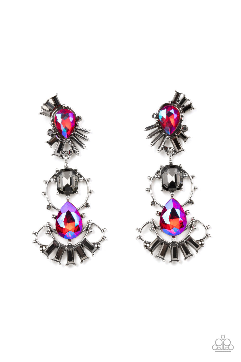 Ultra Universal - Pink Iridescent Teardrop Earring Life Of The Party July 2022 Paparazzi E0825