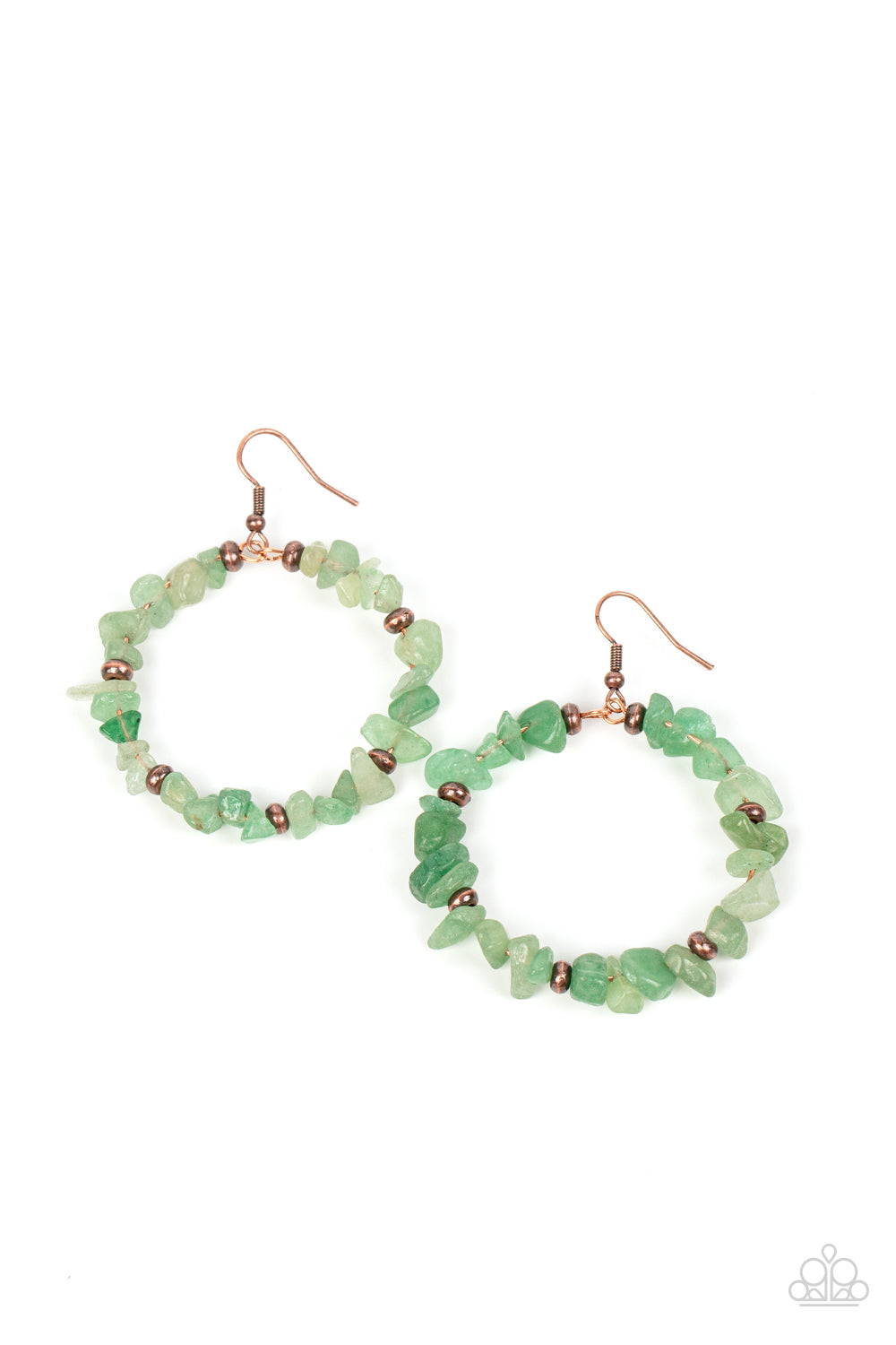 Mineral Mantra - Green Jade Stone Copper Earring Paparazzi E1315