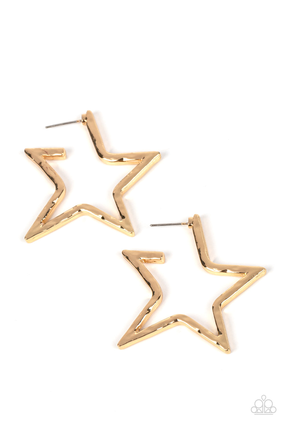 All-Star Attitude - Gold Hoop Earring Paparazzi E0787