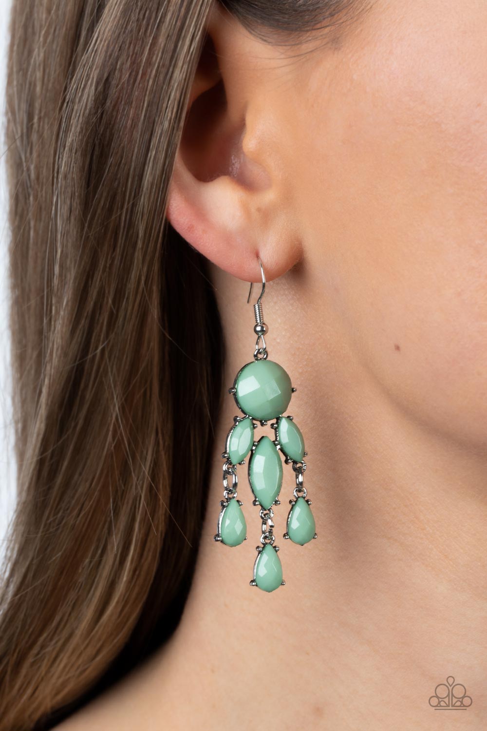 Summer Feeling - Green Basil Bead Earring Paparazzi E1155