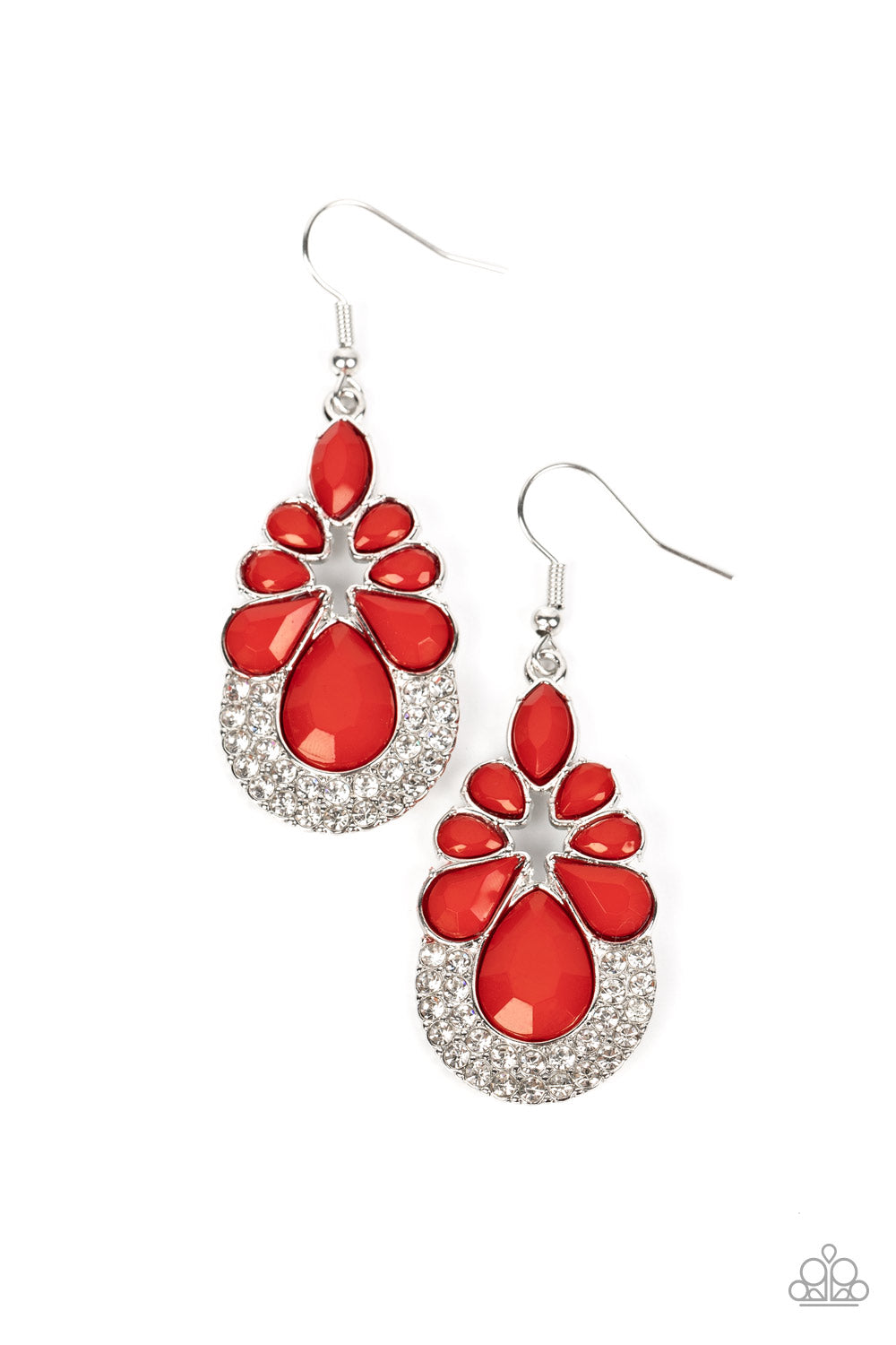 Beachfront Formal - Red Teardrop Poinciana Bead Earring Paparazzi E1511