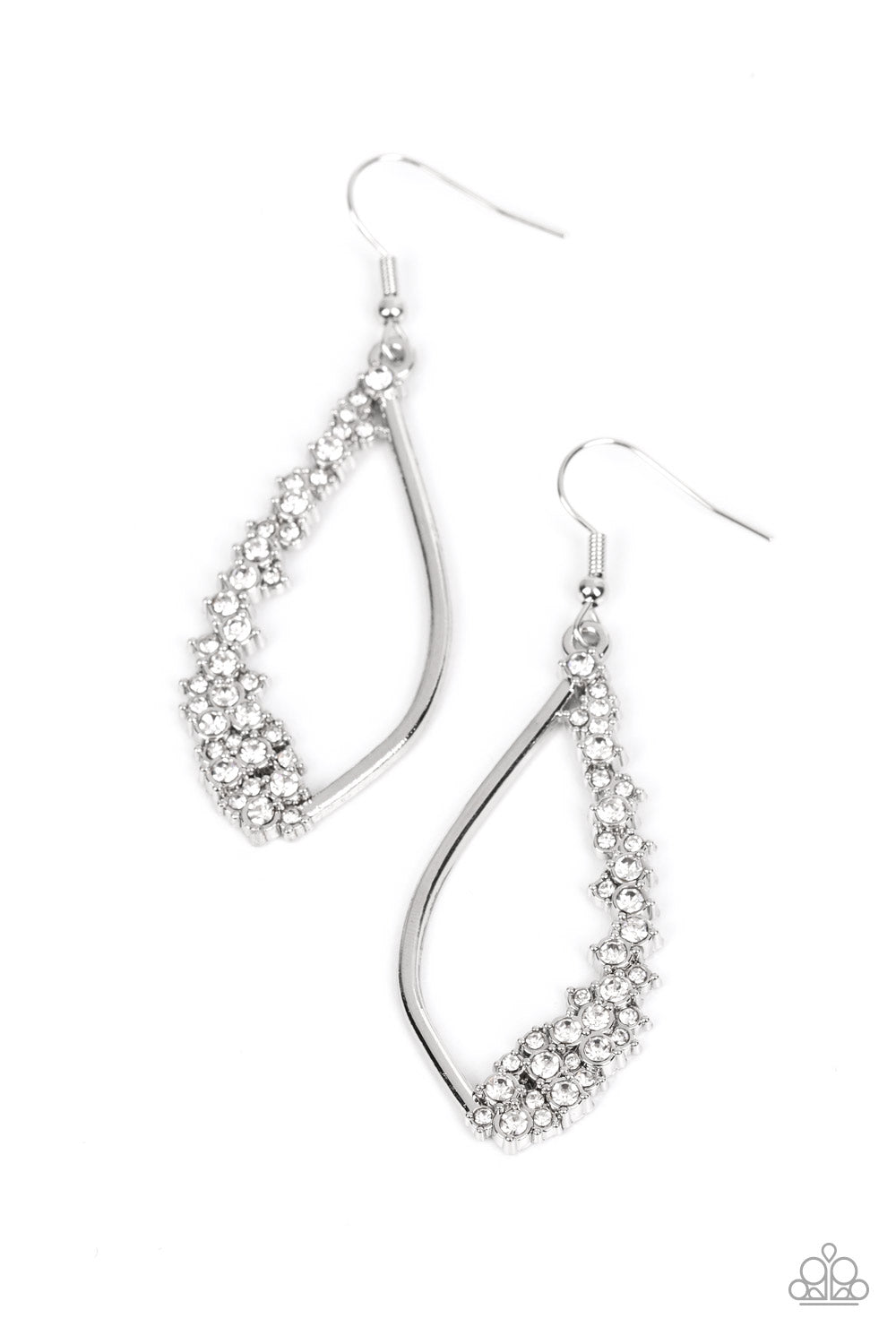 Sparkly Side Effects - White Rhinestone Bubbly Sparkle Earring Paparazzi E1484