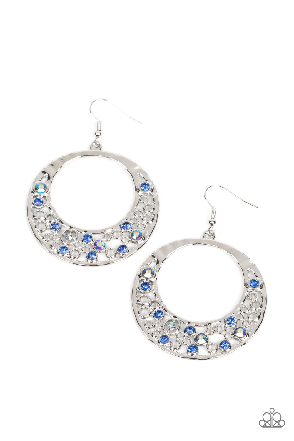 Enchanted Effervescence - Blue & Iridescent Rhinestone Earring Paparazzi E1323