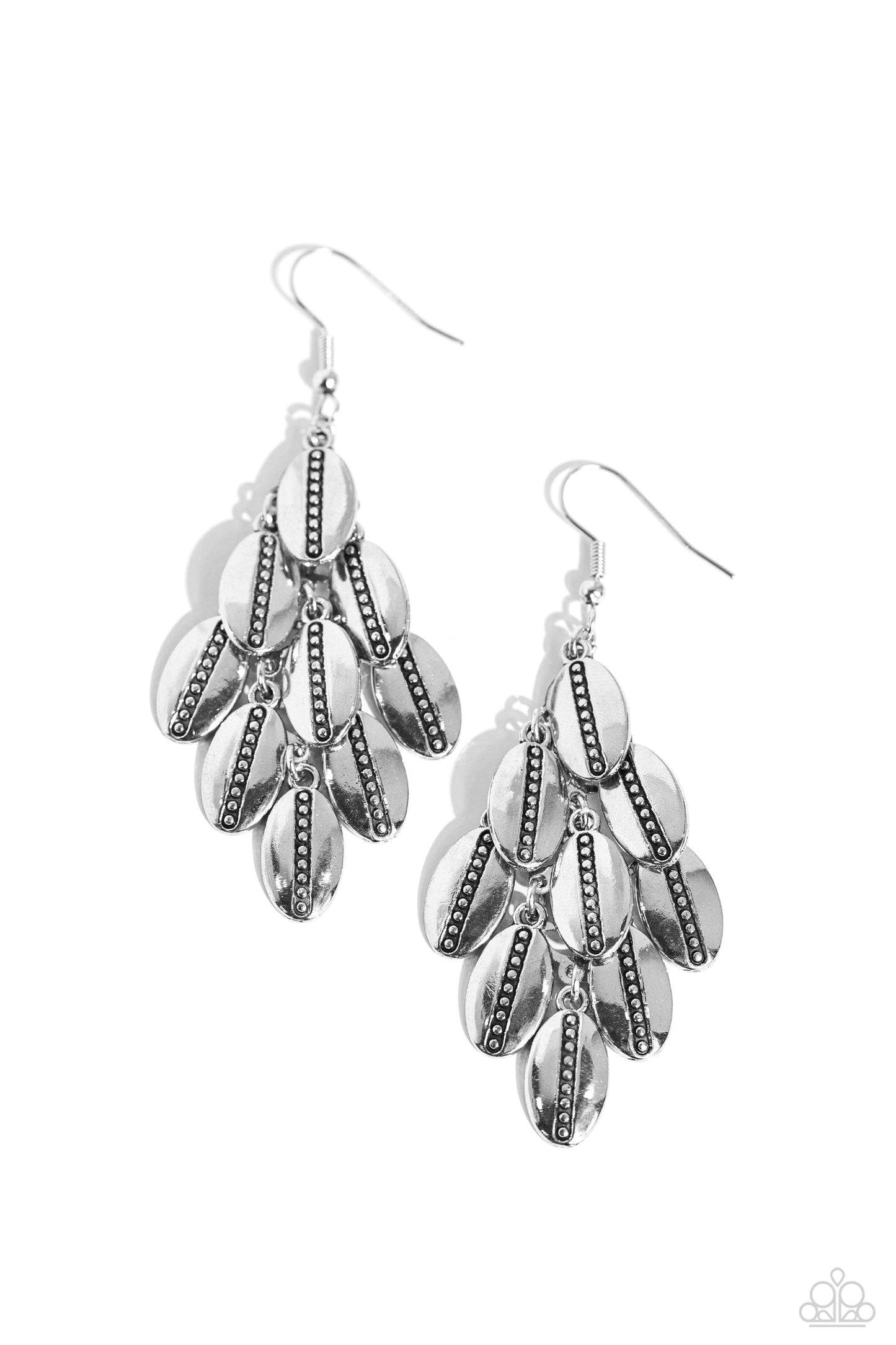 Tumbleweed Trek - Silver Rustic Chandelier Earring Paparazzi E1705