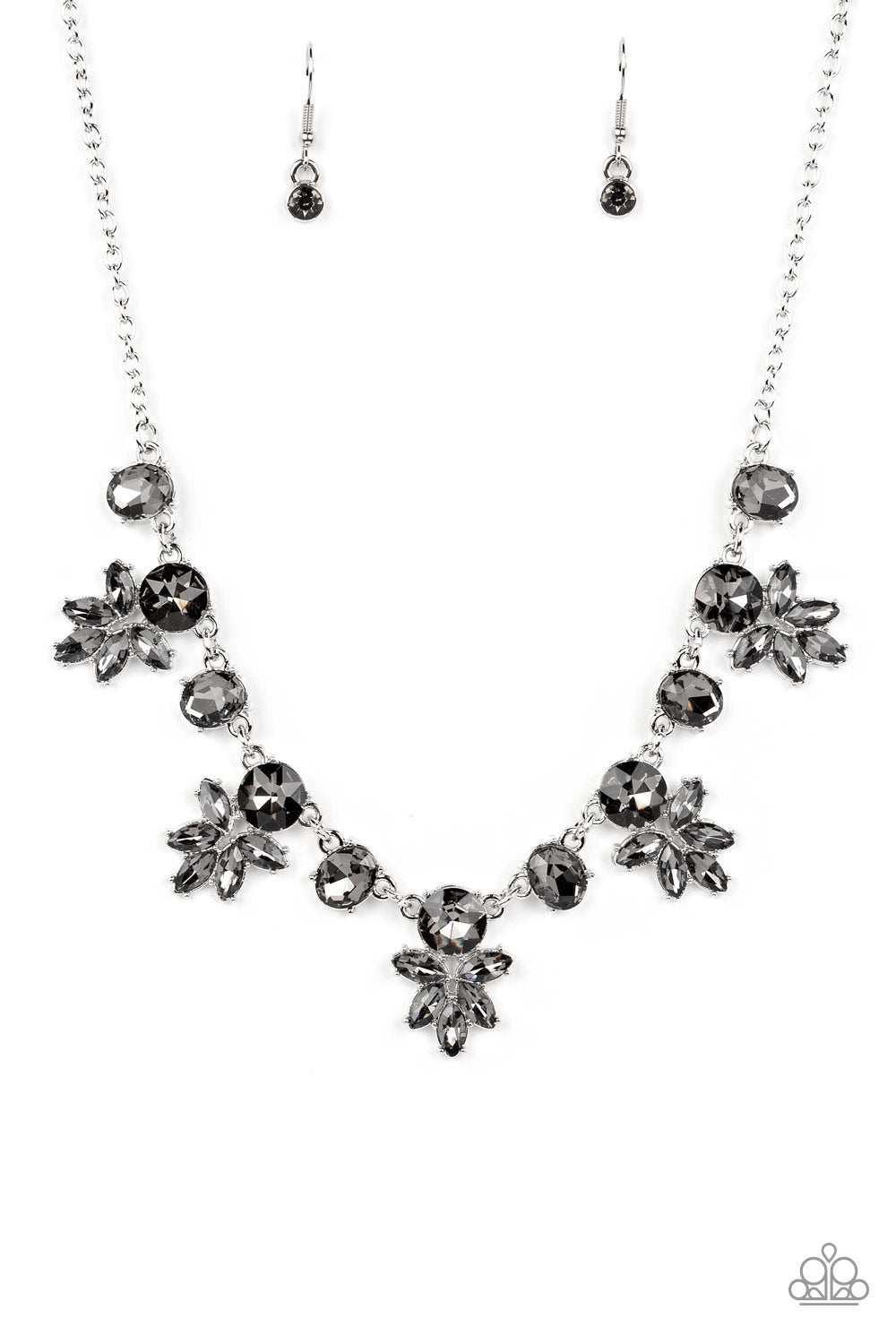 Prismatic Proposal - Silver Rhinestone Necklace Paparazzi N1096